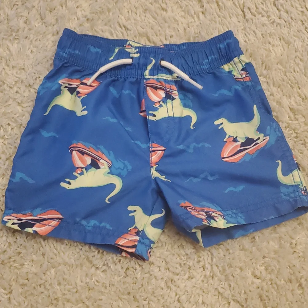 5 For $25 Carter's Dinosaur Print Swim Shorts Boys Size‎ 18 Months